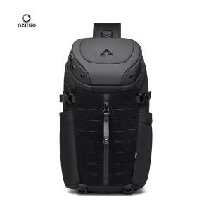 OZUKO New 2024 High Quality Large Capacity 25L Men Crossbody Bag Multifunction Outdoor Chest Bag 1112.9 Inch Ipad Travel Bag