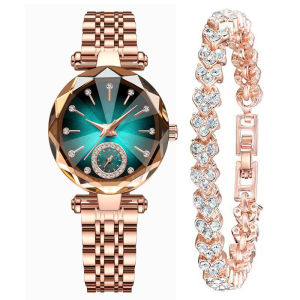 Womens Watch High-Value Fashion Simple Alloy Strap R Steel Strap Diamond-Studded New Womens Watch