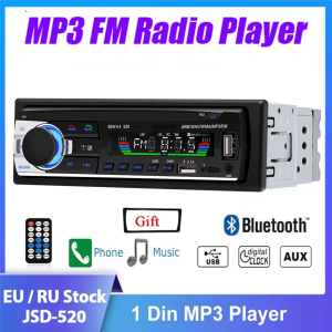 COD KIRIM CEPAT Taffware Tape Mobil Bluetooth Full Bass Multifungsi / Audio mobil MP3 FM Radio ISO 1 DIN - JSD-520