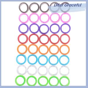 Ditur 5Pcs Set Silica Gel Hair Scissors Ring Cutting Barber Circle Shears Hairdressing