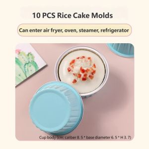 【 In Stock 】10pcs Air Fryer Mini Tin Foil Bowl Cake/Egg Tart Molds Reusable Baking Foil Cups High Temperature Resistant Round Aluminum Bowls Baking Molds Acuan Kek 蛋糕模具