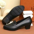 SHUTA-669 1.5 inches High Heel Black Shoes School Shoes for women. 