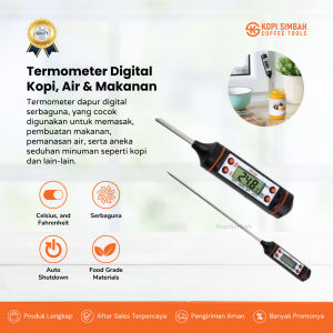 Termometer Dapur Digital Kopi Kitchen Thermometer Alat Pengukur Suhu Daging Kue Makanan dan Minuman