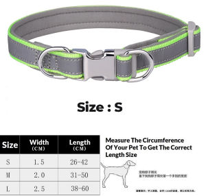 [Can Engrave Pets Name] High Quality Double Ring Secure Reflective Dog Collar Padded Nylon Neoprene Pet Puppy Tag Collar