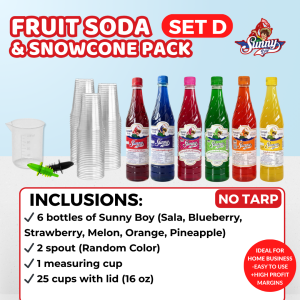 Sunny Boy Fruit Soda Syrup Set Starter Pack - Negosyo Package - Snow Cone - With Tarpaulin - Varganation