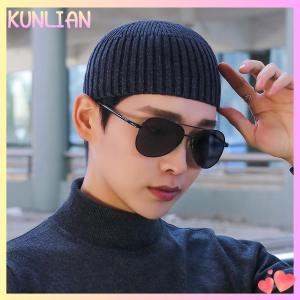[KUNLIAN] Đường phố rắn màu dệt kim cap brimless ấm cổ điển Dome hat đàn hồi ngoài trời dưa Beanie cap