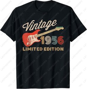 [Local Stock] VCC Vintage Guitar Graphic 1956 Limited Edition Birthday Gift T-Shirt Casual Fashion Harajuku Man Women Summer Breathe Comfort Tees