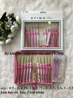 Bộ kim móc tulip hồng size nhỏ / Tulip Rose nhỏ