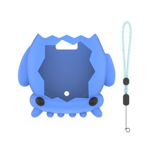 ZENO Silicone Game Console Protective Case Cartoon Squid with Lanyard Console Protector Soft Full Coverage Skin Cover Sleeve for Tamagotchi Paradise Virtual Electronic Pet Game