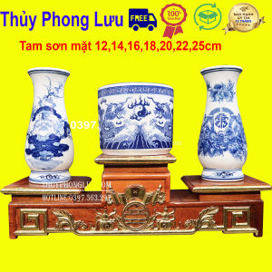 Đế bát hương tam sơn gỗ hươngBục tam cấp thờ cỡ mặt 1416182022