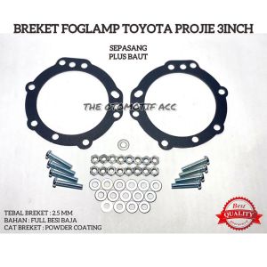 Bracket Adapter Foglamp Toyota 3 Inch Sepasang Plus Baut