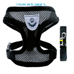 Bộ dây dắt Chó Mèo kèm yếm bằng vải lưới thoáng mát - Love Pets Shop
