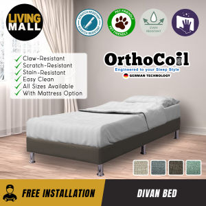 Living Mall OrthoCoil Divan Bed Frame Pet Friendly Scratch-Resistant Fabric With Mattress Add-On Options