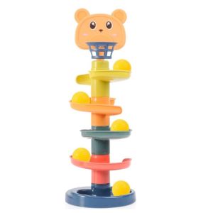 CHUN053634 1 2 3 Years Montessori Baby Development Sensory Toy Stacking Track Rolling Ball Tower Baby Toy Early Educational Games