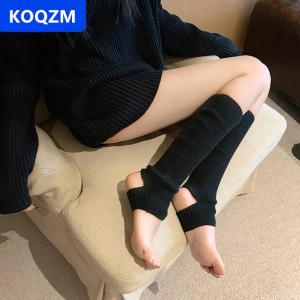 [COD] KOQZM Y2k Mùa Đông Chân Ấm Fluffy Goth Phụ Kiện Gothic Lolita Đan Vớ Dài Phụ Nữ Chân Ấm Phụ Nữ Sock Gothic Phong Cách Legging