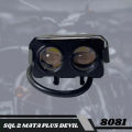 LAMPU TEMBAK 2 MATA+DEVIL DAN SENJA BODY FOGLAMP 2 MATA PLUS DEVIL BODY UNIVERSAL MOTOR MOBIL. 