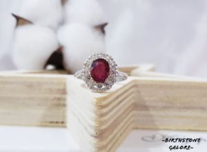 Natural Ruby Birthstone S925 adjustable silver ring/gemstone/July birthstone/ruby ring/gift/cincin ruby/红宝石 S925镶嵌活口戒指