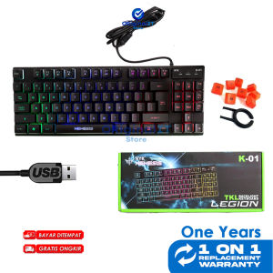 Keyboard USB Komputer PC Laptop Rainbow Backlighting NYK K01 TKL Gaming Keyboard