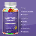 Mulittea Permen karet melatonin, bahan alami, membantu tidur, lebih cepat tertidur, meningkatkan kecemasan dan stres, serta meningkatkan kualitas tidur--60pcs. 