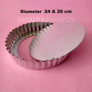 Loyang pie / pai sus bongkar pasang Cetakan pie susu aluminium diameter 24 26 cm