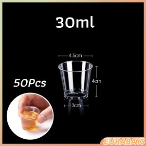 E.B. 50pcs Disposable Plastic Cup Transparent Household Meal Cup Wedding Cups 30ml 50ml