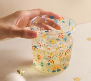 {{ พร้อมส่งในไทย }} แก้วใส พิมพ์ลายยูนิคอร์น Unicorn น่ารักสดใส