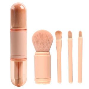 4 in 1 Mini Makeup Brush Set Blending Powder Eye Shadow Foundation Brush Portable Travel Cosmetics