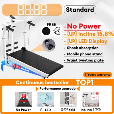 Manual Treadmill Foldable Walking Pad Multi-functional LED Threadmill Exercise Equipment For Women