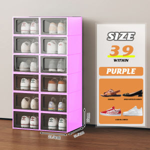 Large Size Shoe Box Storage Hard Case Transparent Heavy Duty Shoe Rack Organizer with Cover Cabinets Stackable Foldable