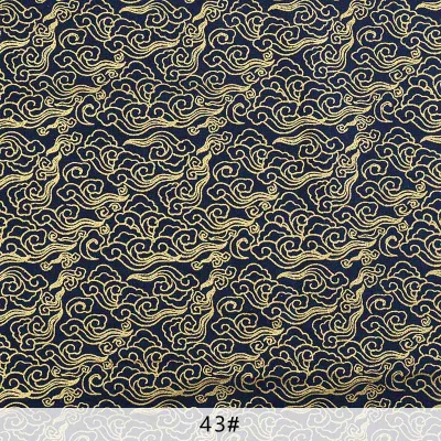 Pure Cotton Fabric Japanese Sewing DIY Fabric Kimono Bronzing Embroidery Crafts Materials