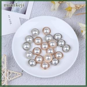 miankeji 10pcs ngọc trai Kim Loại Shank nút cho may scrapbooking DIY Craft trang trí
