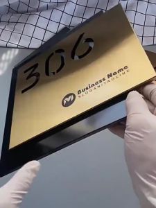 Custom Made Stainless Steel House Number Plate House Sign Nombor Rumah Papan Tanda Alamat Rumah Modern Brushed Address Signage