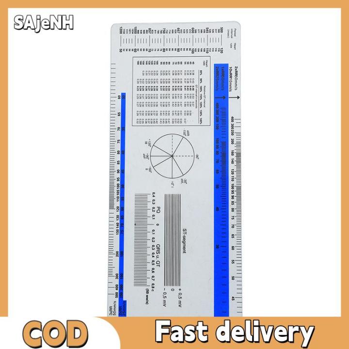 SAjeNH ECG Ruler ECG Student Pocket Reference Guide Electrocardiogram ...