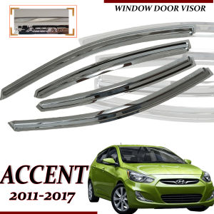 Hyundai Accent 4dr 2011-2016 Chrome Window Rain Door Visor OEM Door Visor /Rain Guard /Window Rain Gutter Made In korea