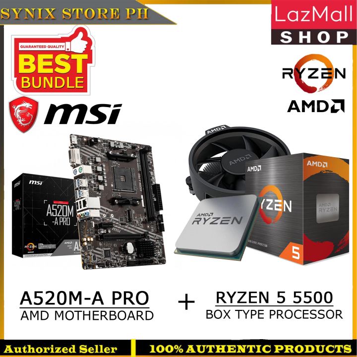 Msi A520m A Pro With Amd Ryzen 5 5500 Box Type Processor Motherboard Msi A520m A Pro With Amd Ryzen 5 5500 Box Type Processor Motherboard