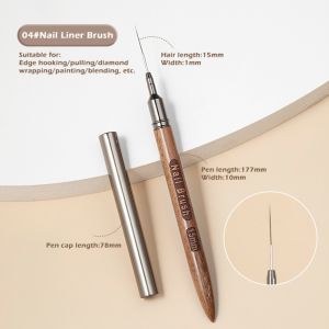 PLNBFG Sandalwood Pole Nail Liner Brush 6/9/12/15/18mm Professional Fine Detail Nail Brush Durable Nail Art Painting Brush Nail Art Design