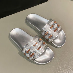 [Free Shipping] Trendy Slippers Hot-Selling New Arrivals: Rhinestone-Embellished Colorful WomenS Slippers Thick-Soled Comfortable And Versatile Beach Sandals