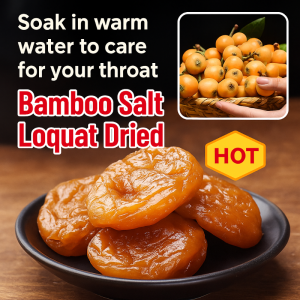 Loquat Dried Fruit Pure Loquat Herbal Drops - Bamboo Salt & Licorice Blend  Natural Cough Relief  Vegan Throat Comfort Candies