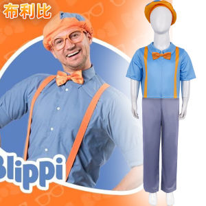 Blippi English Enlightenment Program Host Blippi Cosplay Halloween Childrens Character Performance Costume Gifts
