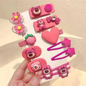 12pcs/set Cute Sweet Hello Kitty Hairpin Hair Ring Lovely Kuromi Cinnamoroll Hair Clips Women Girls Bangs Clips BB Snap Clip Hair Accessories