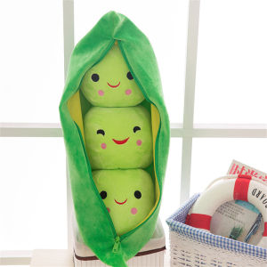 AOJU Cute Bean 3 Peas In A Pod Plush Toy Soft Throw Sleeping Pillow Stuffed Toys Can Be Cleaned Disassembled Filled Plant Doll Home Decortion ตุ๊กตา ของเล่น
