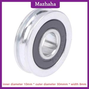 Mazhaha ลูกรอกลูกปืนร่องรูปตัวยู10x30x8มม. มีร่องล้อเว้าที่ไม่ได้มาตรฐานสำหรับลวดขนาดเส้นผ่านศูนย์กลาง5มม.