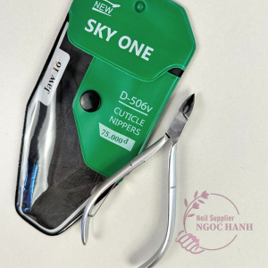 Kềm cắt da máng vuông nhám bạc mài 2 lần kìm nhặt da chết đều mũi bắt da D-506v Sky One dụng cụ làm nail tại nhà đồ làm nail cho thợ nail lấy khóe