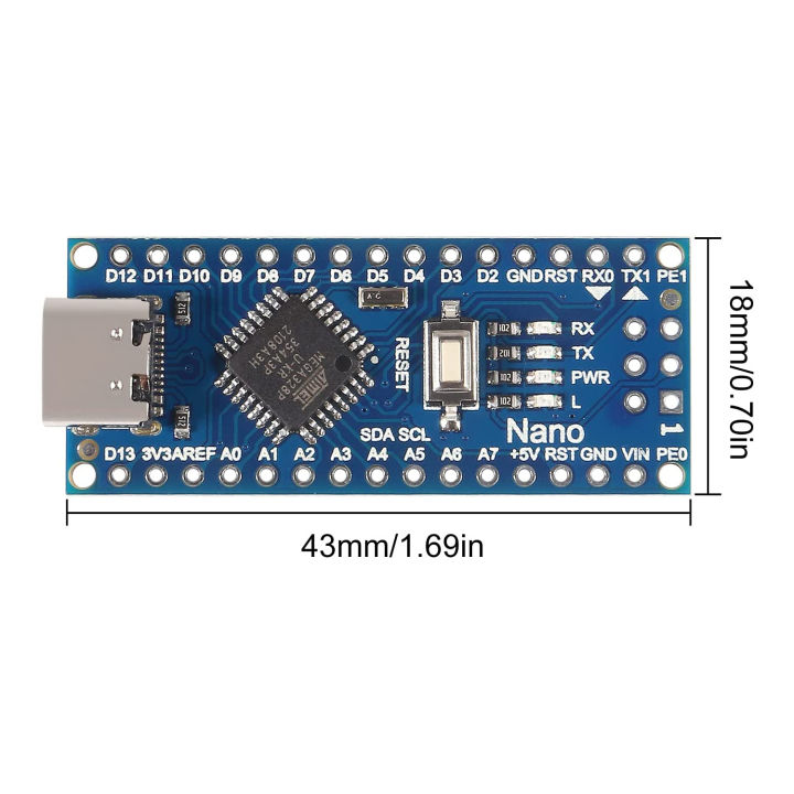 Atmega328 CH340 MINI Type-C Nano 3.0 USB-C Development Board Module ...