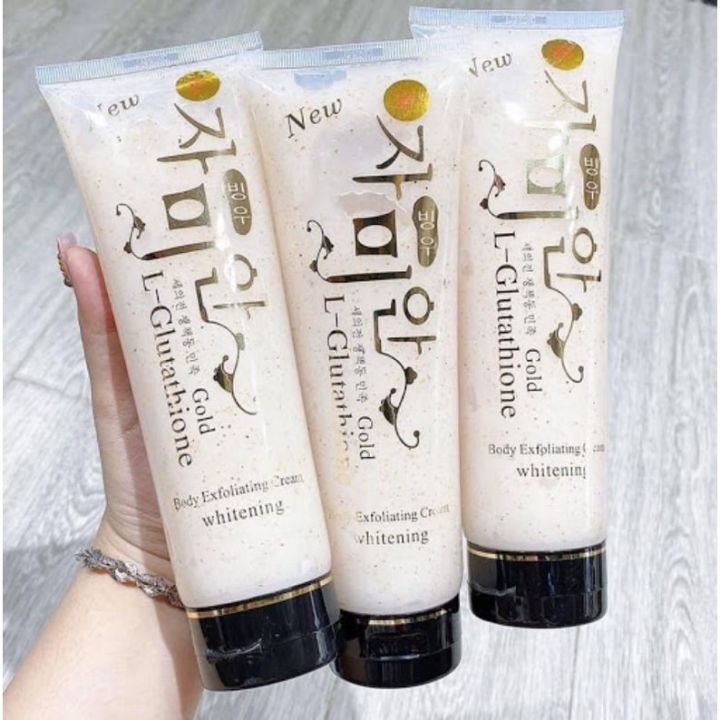 l glutathione body exfoliating cream whitening L-glutathione VANEKAA Gold Body Exfoliating Cream,