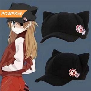 【PCWFKef】 Anime Neon Genesis Evangelion EVA Asuka Langley Soryu Cat Ear Polar Fleece Cosplay Hat