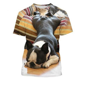 Funny Dog T-shirt Mens Clothing Children O-neck Short Sleeve Loose T Shirts 3D Print Cute Pet Animal Graphic Street Casual Tees