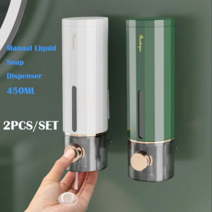 Mi.more 2PCS Manual Liquid Soap Dispenser 450ML Sabun Cair Dinding Wall Mounted Bathroom