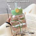 VTOM 600ml Small And Cute Plastic Water Bottle With Straw For Kids (8cm x 15cm) Drinking Botol Air Plastik Budak Murah. 