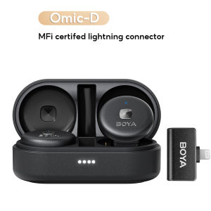 BOYA Omic-U/Omic-D Wireless Lavalier Microphone With Charging Case/Pro Noise Cancellation For iPhone 15AndroidLaptopLapel Clip-on Microphone For Vlog Interview Livestream and Podcast15H Battery